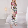thumbnail image 3 of Lsque Bird and Floral Pattern Long Sleeve Pajama Set for Women - Soft 2-Piece Sleepwear and Loungewear Set with Pockets, Comfy Nightwear-Large, 3 of 7