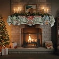 thumbnail image 4 of Black Christmas Fireplace Mantle Scarf, Rustic Winter Gnomes Snowflake Xmas Tree Mantel Cover Table Runner for Home Living Room Door Window, Indoor Outdoor Holiday Party Decor 17" x 70", 4 of 8