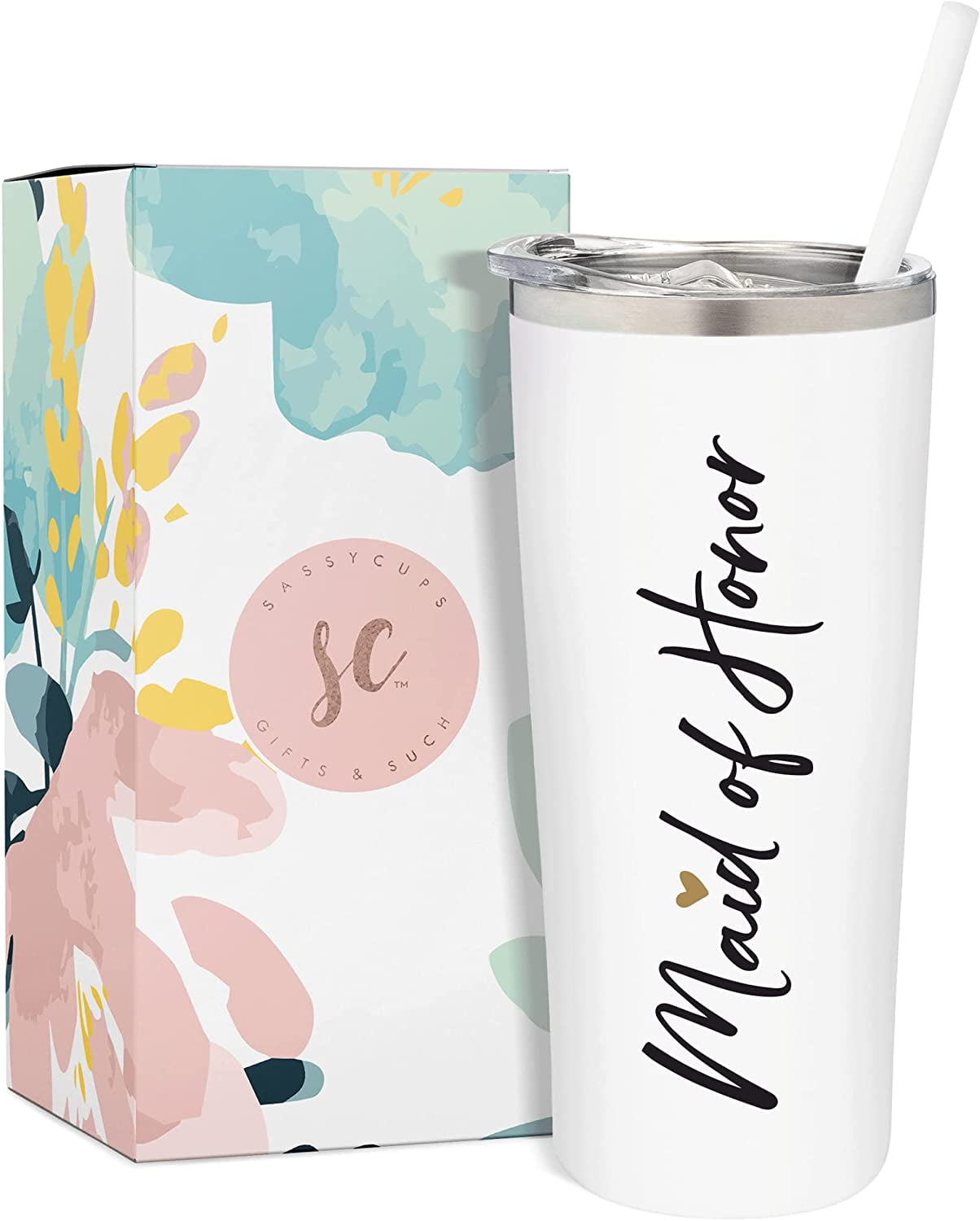 SassyCups Engraved Stainless Steel Maid of Honor Cup For Your Maid Of