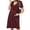 Dark Red, variant on Weardear Maternity Dress V Neck Ribbed Knit Nursing Dresses with Pockets Tie Waist Pregnancy Breastfeeding Midi Dress