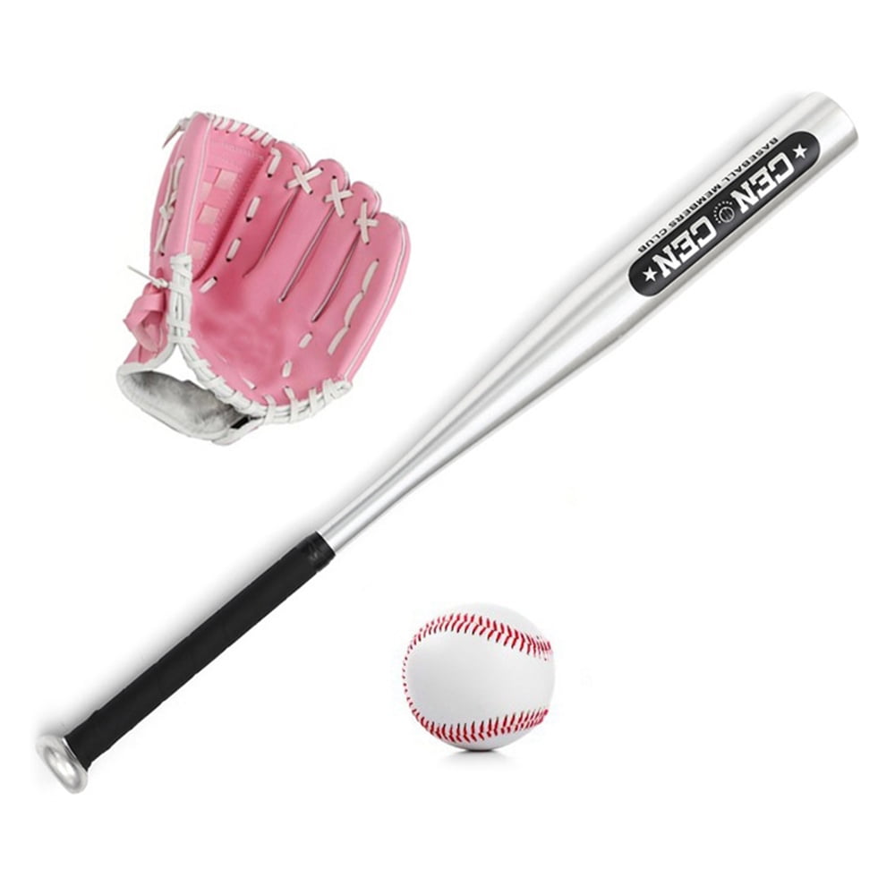 Baseball Balls Set Baseball Bat+Baseball+Baseball Glove aluminium 25" SILVER 