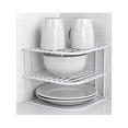 thumbnail image 1 of Home Basics SS44427 Kitchen Corner Counter & Cabinet Heavy Duty Wire Shelf, White, 1 of 3
