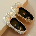 thumbnail image 5 of Jinhomg Shoes for Little Girls Wedding Flats Glitter Sparkly Rhinestone Dress Shoes Low Heel Party Princess Flats Gold 9 Months, 5 of 7