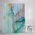 thumbnail image 3 of Teal Marble Shower Curtains for Bathroom, Abstract Art Modern Geometric Golden Waterproof Fabric Shower Curtain, Decorative Bathroom Curtain for Bathtub, 72"x78" , No Hooks Included, 3 of 9