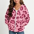 thumbnail image 2 of Dzrciro Boys Girls Hoodie Sweatshirts, Leopard Print Long Sleeve Full Zip Up Kids Jacket with Pockets, Casual Outdoor Hoodies Coat, 4-12 Years, 2 of 8
