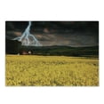 thumbnail image 1 of Nature Cutting Board, Thunderstorm over the Meadow Valley with Scary Dark Sky Rural Farm Scenery, Decorative Tempered Glass Cutting and Serving Board, Small Size, Yellow Green Purple, by Ambesonne, 1 of 1