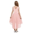 thumbnail image 4 of vastwit Flower Girls High Low Dress Kids Floral Lace Chiffon Sleeveless Wedding Bridesmaid Dress Pink 12, 4 of 7