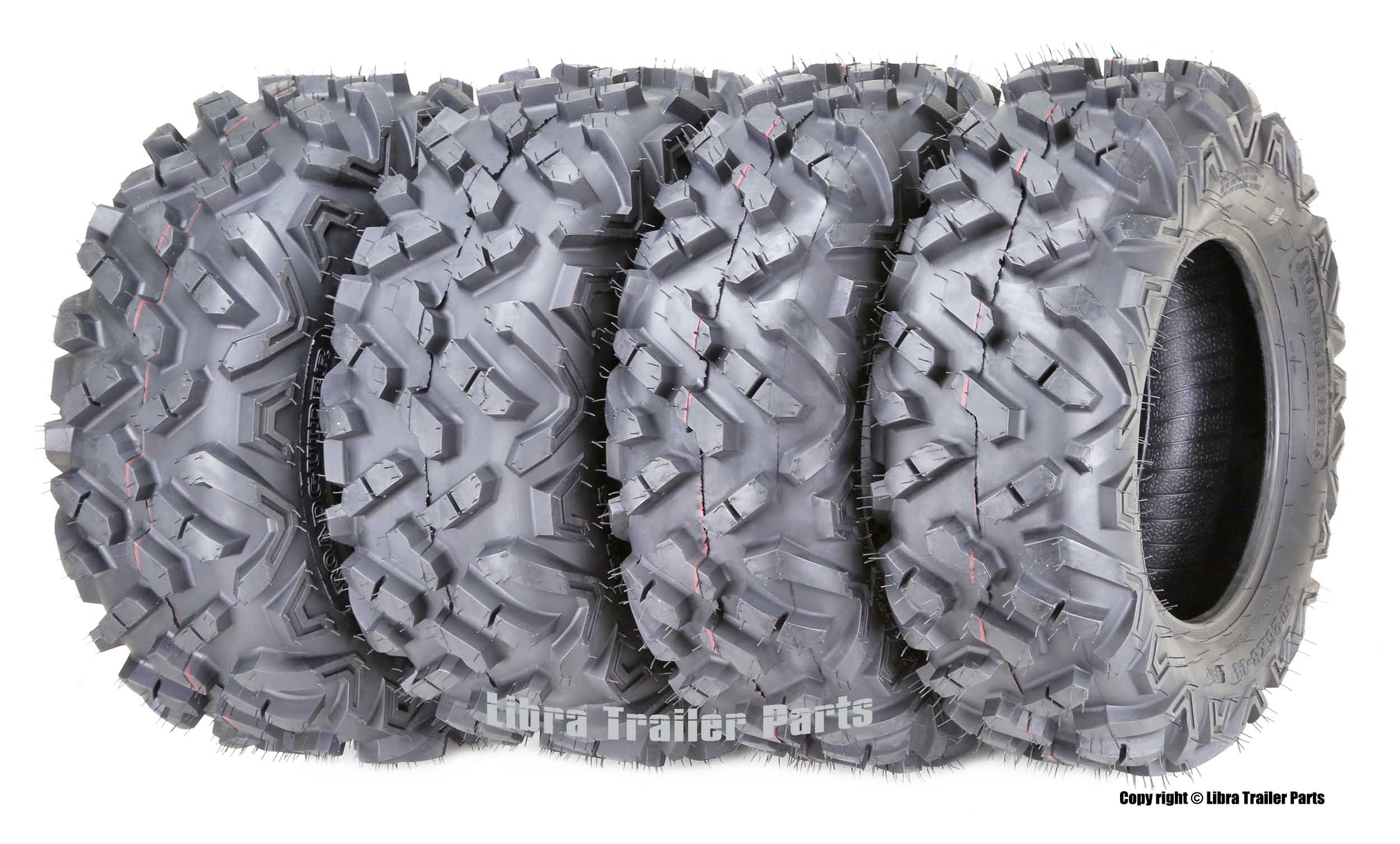 Pneus Tout-terrain Pour Quad - Lot De 2 - Dimensions 26x8-14 (205/75-14) - Profil P350, 6PR, Indice J (100km/h) - Marque HAKUBA