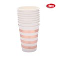 thumbnail image 1 of Vasos de papel para fiestas, vasos de papel a rayas de oro rosa, pajitas de calidad superior, 1 of 8