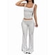 thumbnail image 2 of Conjuntos de 2 Piezas para Mujer, Conjuntos de Estar por Casa, Camisetas Sin Mangas, Pantalones Anchos y Chándales Flores Blancas y Grises L, 2 of 7