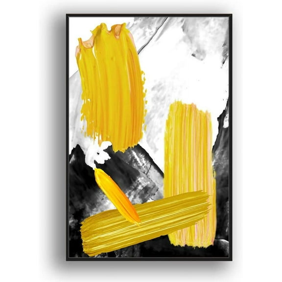 IDEA4WALL Framed Canvas Wall Art for Living Room, Bedroom Colored Brush Canvas Prints for Modern Home Decoration Ready to Hang