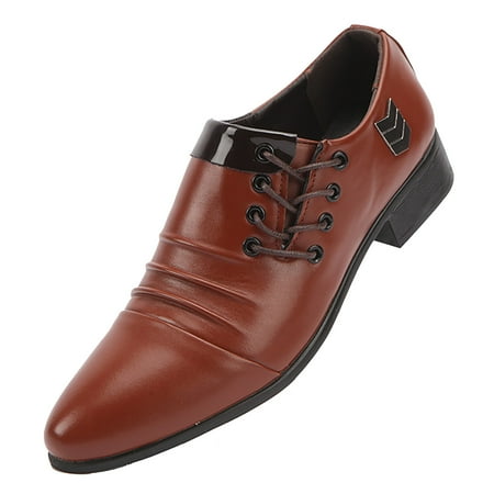 

New Men s British Patchwork Business Casual Gentleman Lace Up Leather Shoes Leather Chukka Boots Mens for Men Leather Dress Shoes