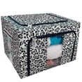 thumbnail image 1 of EREHome leopard print pattern gray scale Storage Bag Clear Window Storage Bins Boxes Large Capacity Foldable Stackable Organizer With Steel Metal Frame For Bedding,Clothes,Closets, Bedrooms, 1 of 3