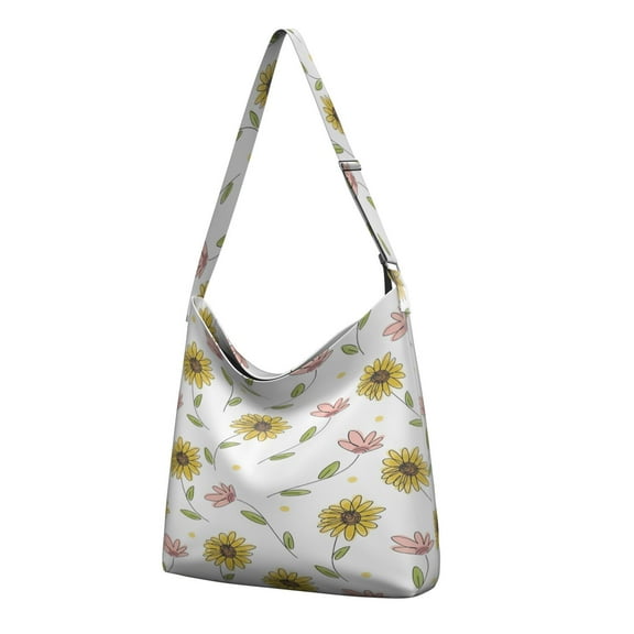 Vintage Floral Crossbody Shoulder Bag - Lightweight Boho Purse with Sunflower Design