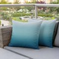 thumbnail image 5 of Pack of 2 Outdoor Pillow Covers 18x18 Inch Waterproof Navy Blue Ombre Throw Pillow Covers,Decorative Couch Pillow Case Sham Teal White Gradient Modern Abstract Art Patio Pillowcases Cushion Cover, 5 of 8
