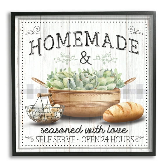 Stupell Industries Homemade Kitchen Still Life Food & Beverage Painting Black Framed Art Print Wall Art, 12 x 12
