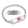 thumbnail image 1 of MedicEngraved Stainless Steel Custom Medical Alert Bracelet - 5mm Oval Link, 1 of 7