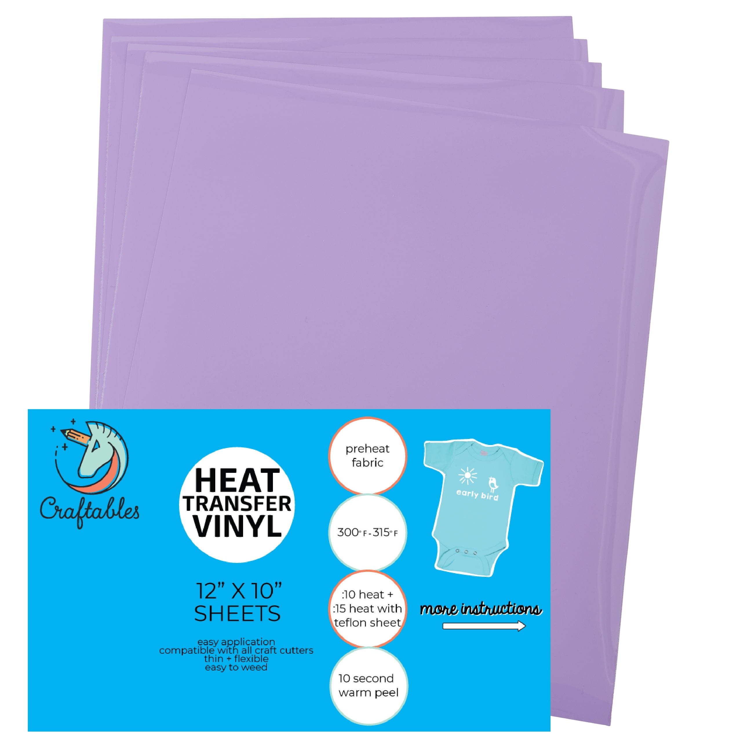 White Heat Transfer Vinyl Sheets By Craftables – shopcraftables