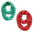 thumbnail image 2 of Peach Couture Light and Sheer Polka Dot Circle Print Infinity Loop Scarf Baby Pink and Ivory, 2 of 4