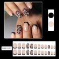 thumbnail image 1 of Uñas postizas, uñas postizas, regalos para mujeres, diseño de flores oscuras, para usar, estilo dulce y genial, parches para uñas postizas removibles., 1 of 5