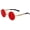 02 Gold/Ocean Red, variant on Round Steampunk Sunglasses Hippie Circle Glasses Gothic Metal Frame UV Blocking Lens