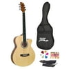 Pyle PGAKT39 39'' Inch Beginner Jammer, Acoustic Guitar W/ Carrying Case & Accessories (Multicolor)
