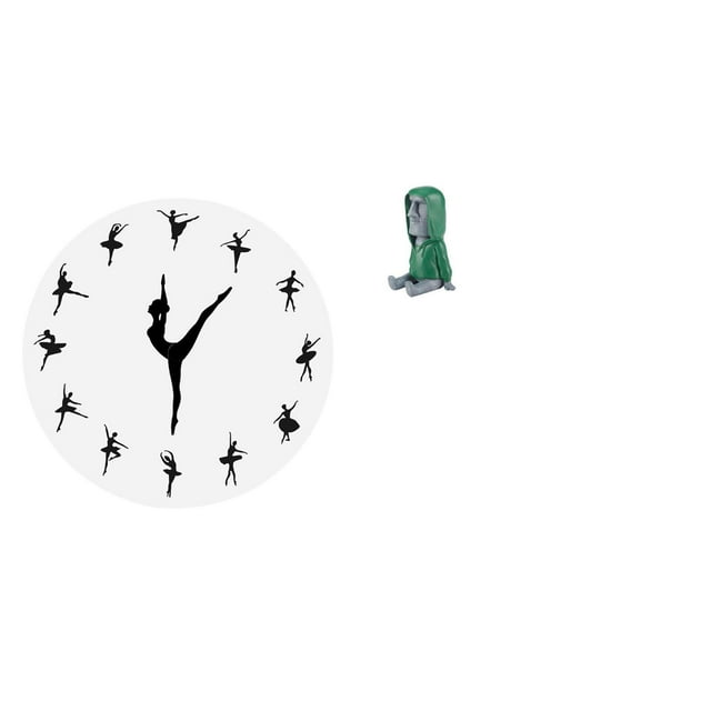 Reloj De Pared De Bailarina De Ballet Con Diseño De Estatua Moai, Silencioso, Decorativo, Para Cocina, Oficina, Hogar Y Dormitorio, Decoración De Estanterías.
