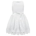 thumbnail image 4 of DPOIS Kids Girls Sleeveless Bowknot Floral Lace Birthday Party Outfits, 4 of 7