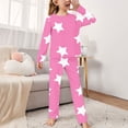 thumbnail image 2 of Odeerbi 2-14 Años Niños Niñas Pijamas Suaves Manga Larga Tops Pantalones Juego Suaves Estrellas Estampadas Ropa de Dormir Franela Juego de Dos Piezas, 2 of 4