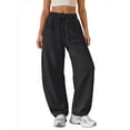 thumbnail image 2 of Sundazz Barrel Sweatpants Women Baggy Wide Leg Sweat Pants Drawstring Workout Pants with Pockets, XS-XL, 2 of 7