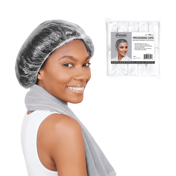 Annie Extra Large Clear Processing Caps, 21” Diameter, Water-Resistant, 100 Pieces