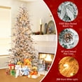 thumbnail image 6 of Topbuy 7.5 FT Pre-lit Artificial Christmas Tree Snow-flocked Hinged Xmas Tree with 350 Warm White Lights 1107 Mixed Branch Tips, 6 of 9
