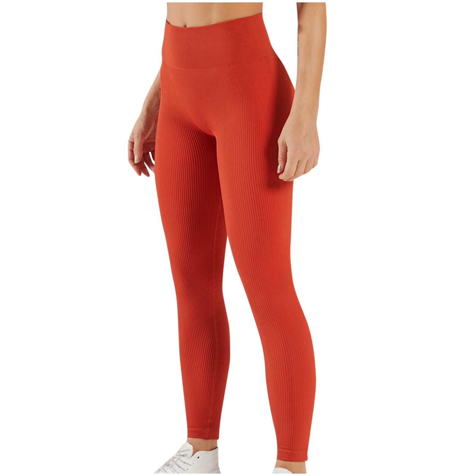QATAINLAV Leggings for Women, Womens High Waist Leggings Workout Casual Solid Color Tummy Control Yoga Pants Elastic Seamless Sport Tights Licras Deportivas de Mujer Brown S