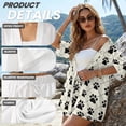 thumbnail image 6 of Xoenoiee Dog Paw Plaid Print Women's Hawaiian Beach Outfit 2 Piece Short Sleeve Swim Cover Up Shorts Set Summer Open Front Kimono Cardigan Vacation Beachwear, Size S, 6 of 7