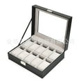 thumbnail image 5 of Wooden 10-bit Watch Box Spot Goods In Black Carbon Fiber Pu Leath, 5 of 5
