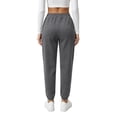 thumbnail image 6 of TEMOFON Sweatpants for Women Cargo Drawstring Joggers with Pockets Elastic Waistband Fall Pants Fleece Lined Thermal Trousers Dark Grey L, 6 of 9