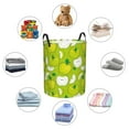 thumbnail image 3 of Lsque Green Apple pattern Laundry Hamper Basket, Tall Woven Rope Hamper Basket for Clothes, Lightweight Storage Basket, Collapsible Waterproof-Medium, 3 of 8