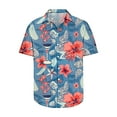 thumbnail image 4 of ZCFZJW Hawaiian Shirts for Men Trendy Summer Short Sleeve Tropical Floral Printed Button Down Graphic Holiday Beach Vacation Tees Tops Multicolor#19 XXXL, 4 of 5