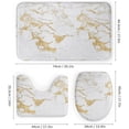 thumbnail image 3 of 4Pcs Luxury Rose Gold Foil Marble Shower Curtain Sets, Bathroom Set Decor with Non-Slip Bath Mat, Toilet Lid Rug and Contour Mat, 72 x 72inch, 3 of 8
