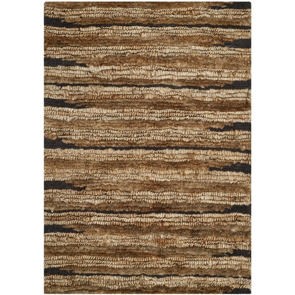 SAFAVIEH Organic Isabella Striped Braided Jute Area Rug, Natural, 5' x 8'