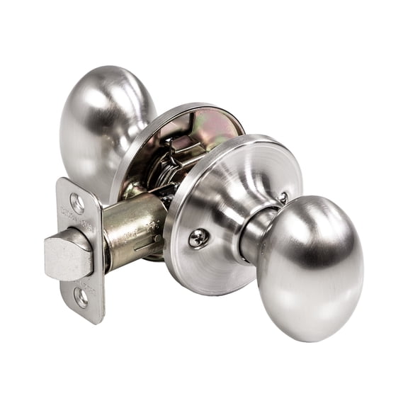 Satin Nickel Egg Passage Door Knob, Hall and Closet, Left and Right Hand, ANSI Grade 3, UL Listed