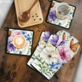 thumbnail image 5 of Pioneer Flower Kitchen Oven Mitt and Pot Holder Sets 4 Pcs for Baking, Cooking and Grilling, Heat Resistant Up To 392 °F, 5 of 7