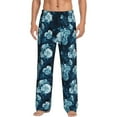 thumbnail image 2 of Kdxio Ink Rose Print Men's Sleep Pajama Pant Lounge Pants with Pockets, 2 of 8