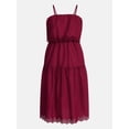 thumbnail image 5 of Time and Tru Women's and Women's Plus Sleeveless Cotton Midi Dress with Eyelet Trim, Sizes XS-4X, 5 of 5