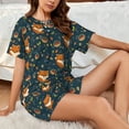 thumbnail image 4 of Sikiie Cute plant fox Womens Pajama Sets Short Sleeve Top With Pants Sleepwear 2 Piece Lounge Set-4X-Large, 4 of 6