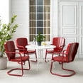 thumbnail image 3 of Crosley Furniture Ridgeland 5 Piece Metal Outdoor Dining Set in Bright Red Gloss, 3 of 13