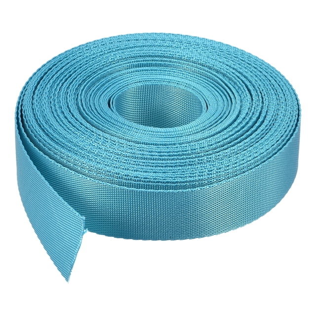Correa de Cinta de Nylon Plana Uxcell de 1 pulgada y 15 yardas en Azul Lago para Mochila, Soporte de Equipaje