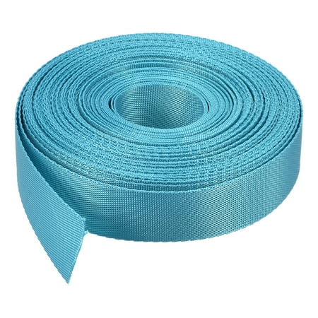 Uxcell Flat Nylon Webbing Strap 1 Inch 15 Yards Lake Blue for Backpack, Luggage-rack
