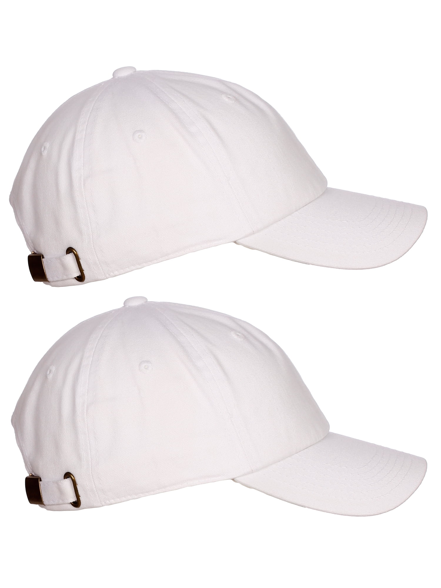D&I Plain Dad Hat 100 Cotton Unstructured Hat Unisex Strap Cap 2Pk