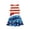 Blue, variant on 4th of July Girls Dress Sleeveless Crew Neck Patriotic Dresses USA Flag A Line Dress for Kids Girl 1-13 Years